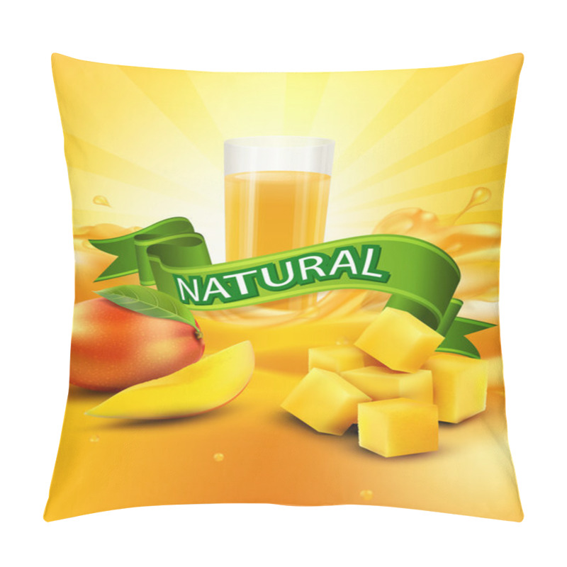 Personality  Mango, A Glass Of Juice, Green Ribbon Pillow Covers