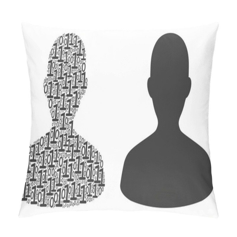 Personality  User Collage Of Binary Digits Pillow Covers