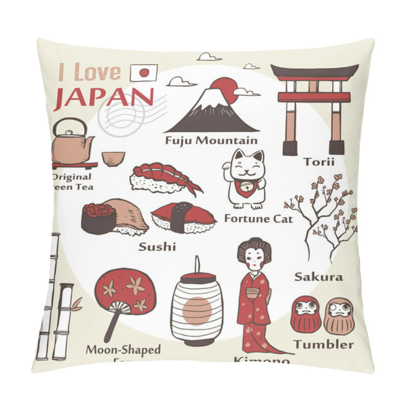 Personality  Japan Famous Things And Landscapes Pillow Covers