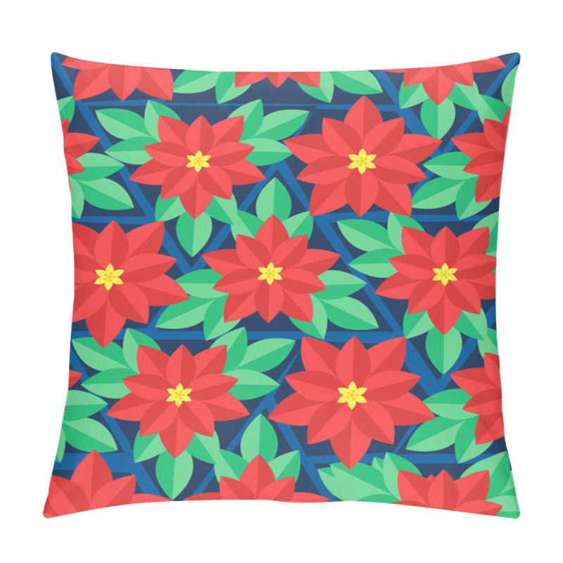 Personality  Seamless Pattern With Poinsettia Flowers Pillow Covers