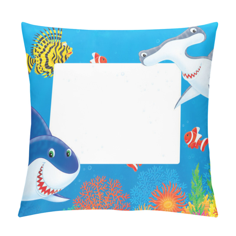 Personality  Fish And Shark Frame Pillow Covers