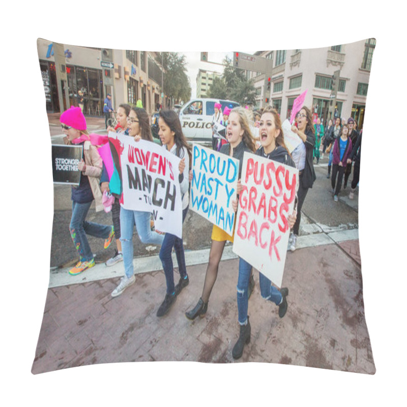 Personality  Young Female Protestors Pillow Covers