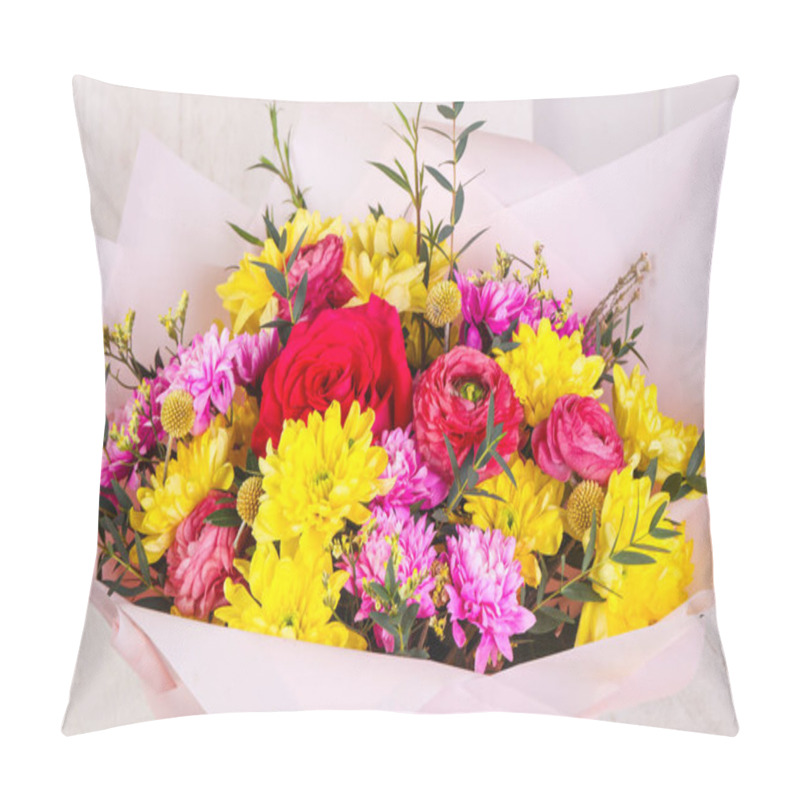 Personality  Romance Bouquet With Various Flower Pillow Covers