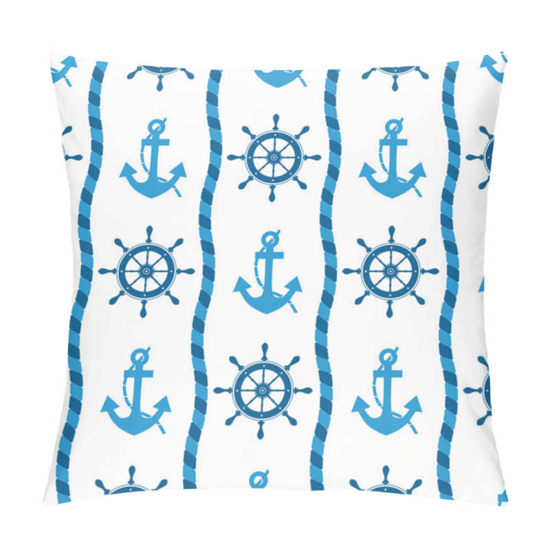 Personality  Seamless Pattern Of Sea Anchors And Helm Pillow Covers