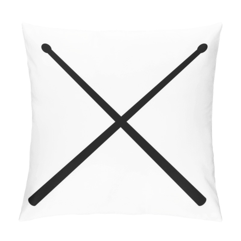 Personality  Drum Sticks Icon On White Background. Flat Style. Drumsticks Icon For Your Web Site Design, Logo, App, UI. Drum Sticks Symbol. Drum Sticks Simple Sign.  Pillow Covers