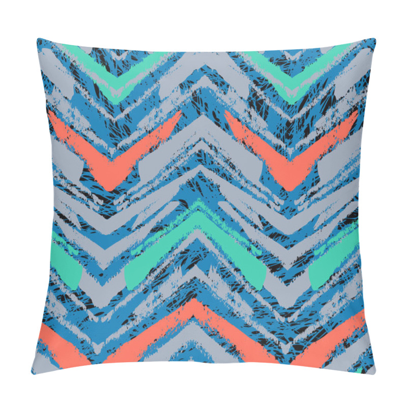 Personality  Hand Drawn Pattern With Brushed Zigzag Line. Pillow Covers