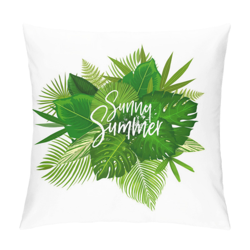 Personality  Sunny Summer Tropical Palm Leaf Poster Pillow Covers