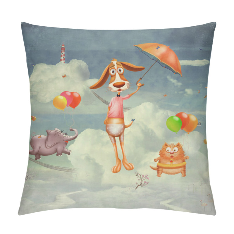 Personality  Animals On The Fantastic Planet In The Sky Pillow Covers