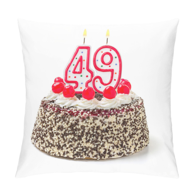 Personality  Birthday Cake With A Burning Candle Pillow Covers