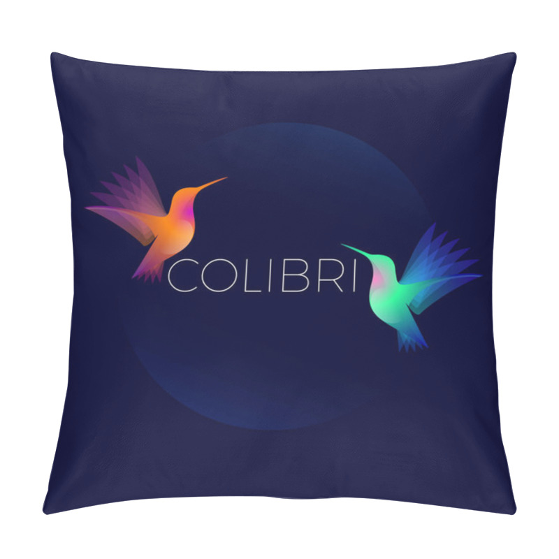 Personality  Colibri Logo. Bird Emblem. Pillow Covers