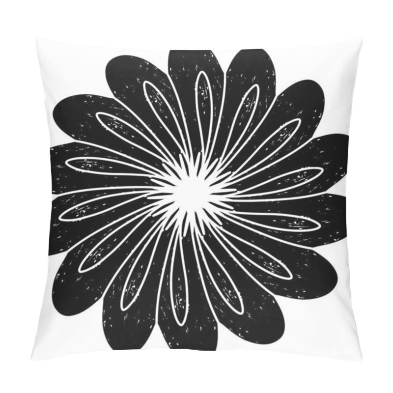 Personality  Abstract Black Spiral Design With Grunge Linocut Style Texture. Radial Symmetry Creates A Hypnotic And Dynamic Visual Effect. Ideal For Backgrounds, Prints Or Modern Art Projects. Pillow Covers