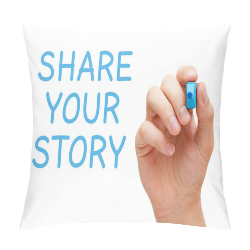 Personality  Share Your Story Blue Marker Pillow Covers