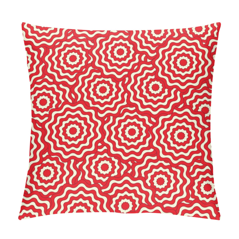 Personality  Seamless Abstract Pattern With Wavy Circles Pillow Covers