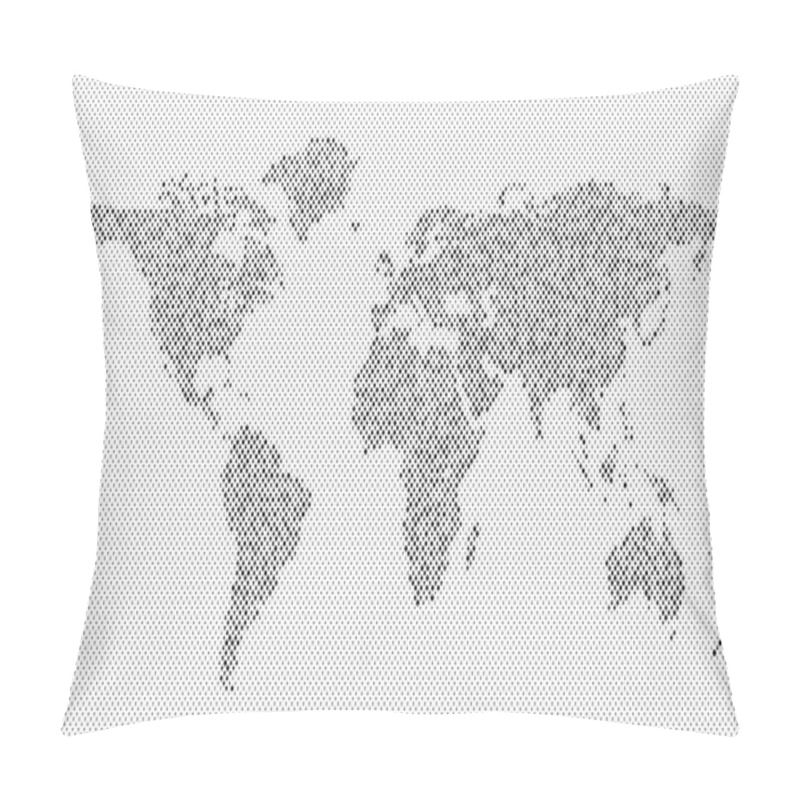 Personality  Halftone World Map Background - Vector Dot Pattern Pillow Covers