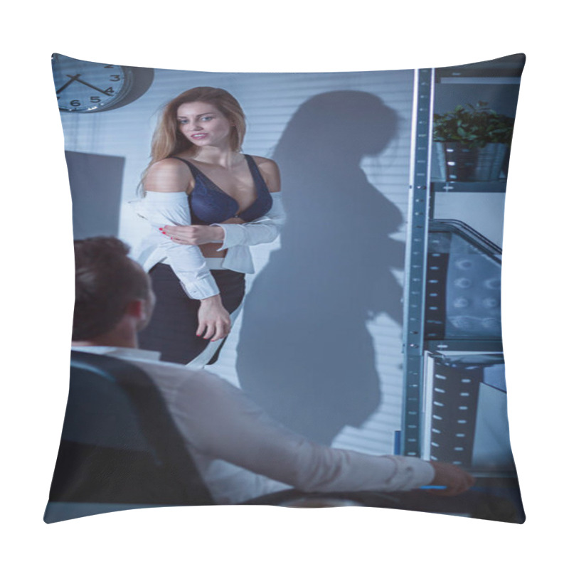 Personality  Couple Getting Intimate In The Office Pillow Covers