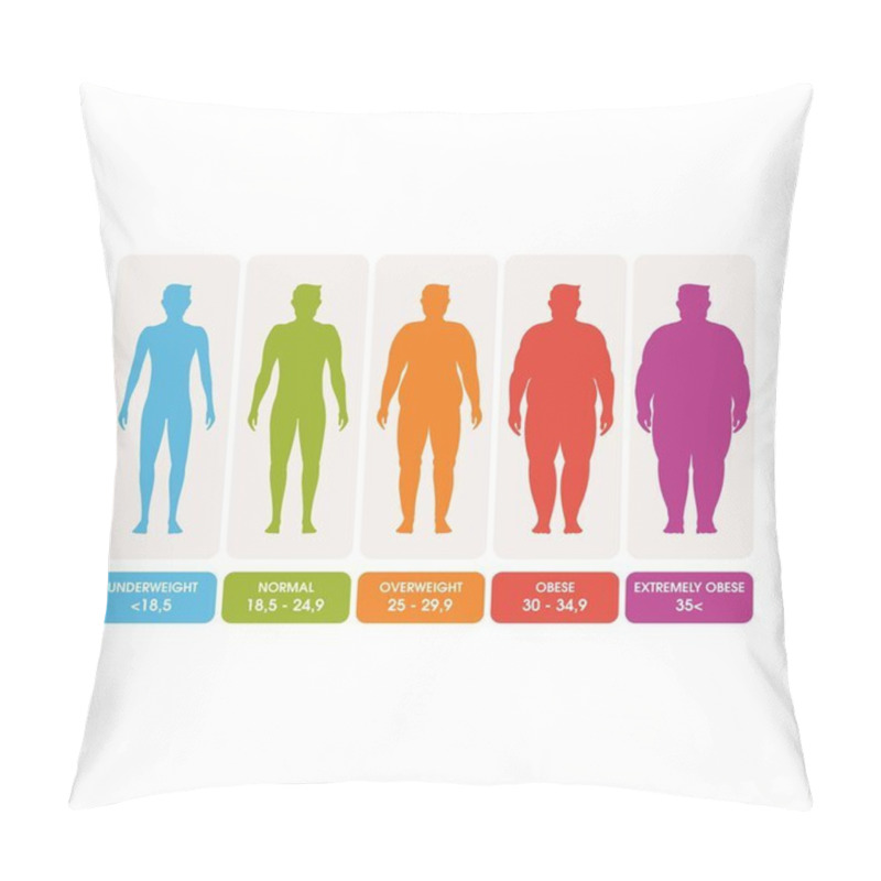 Personality  Body Mass Index Vector Illustration Design Template Pillow Covers