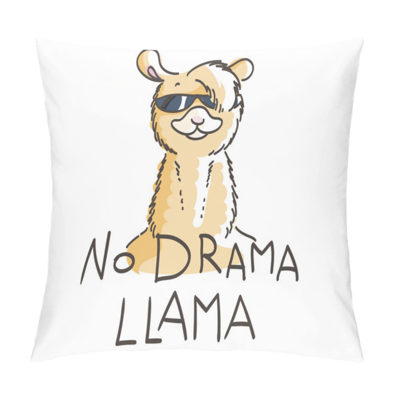 Personality  Cute Card With Cartoon Llama. Motivational And Inspirational Quote. Doodling Illustration Pillow Covers