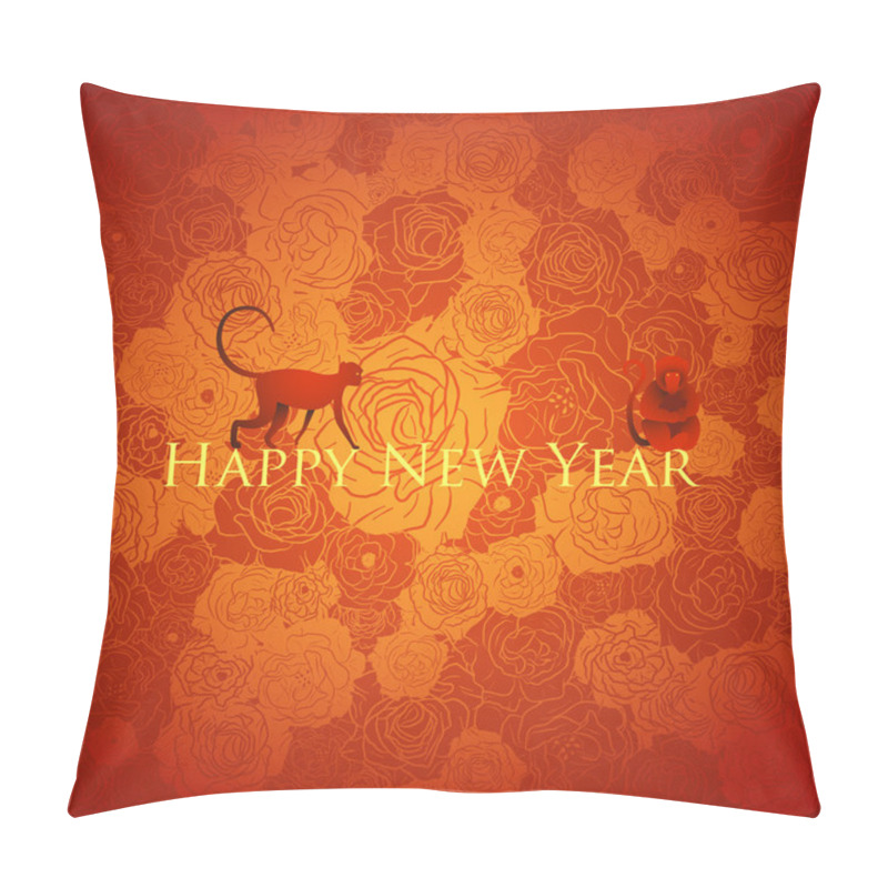 Personality  Chinese New Year Background. Floral Design, Vector Illustration Pillow Covers