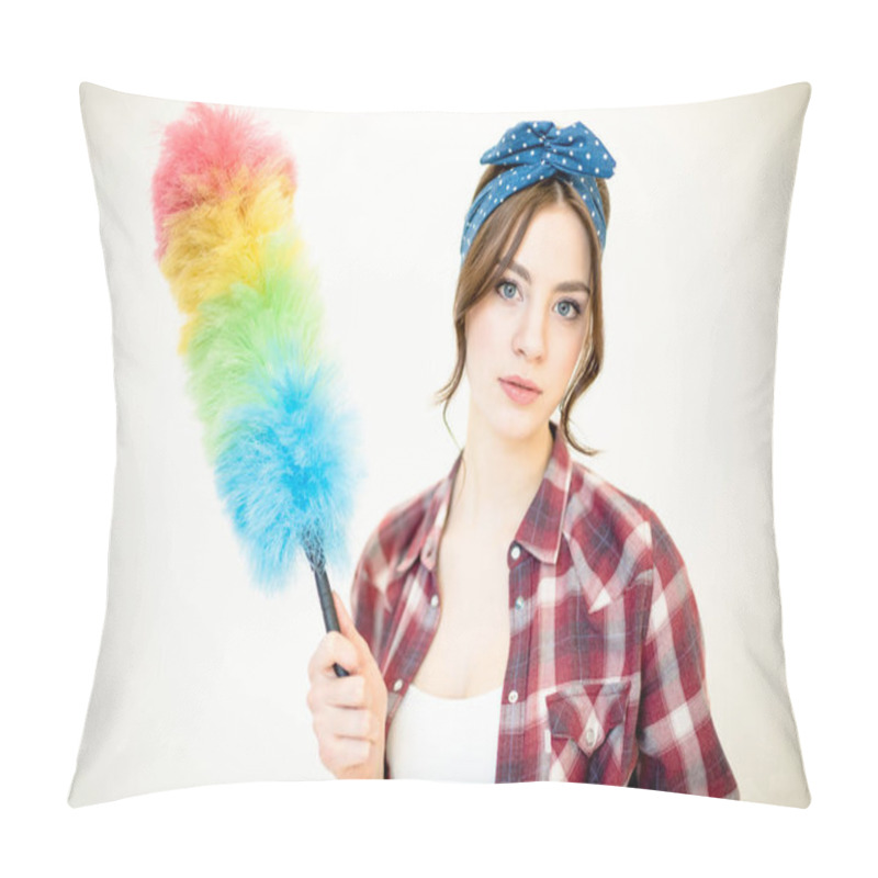 Personality  Young Woman With Duster Pillow Covers