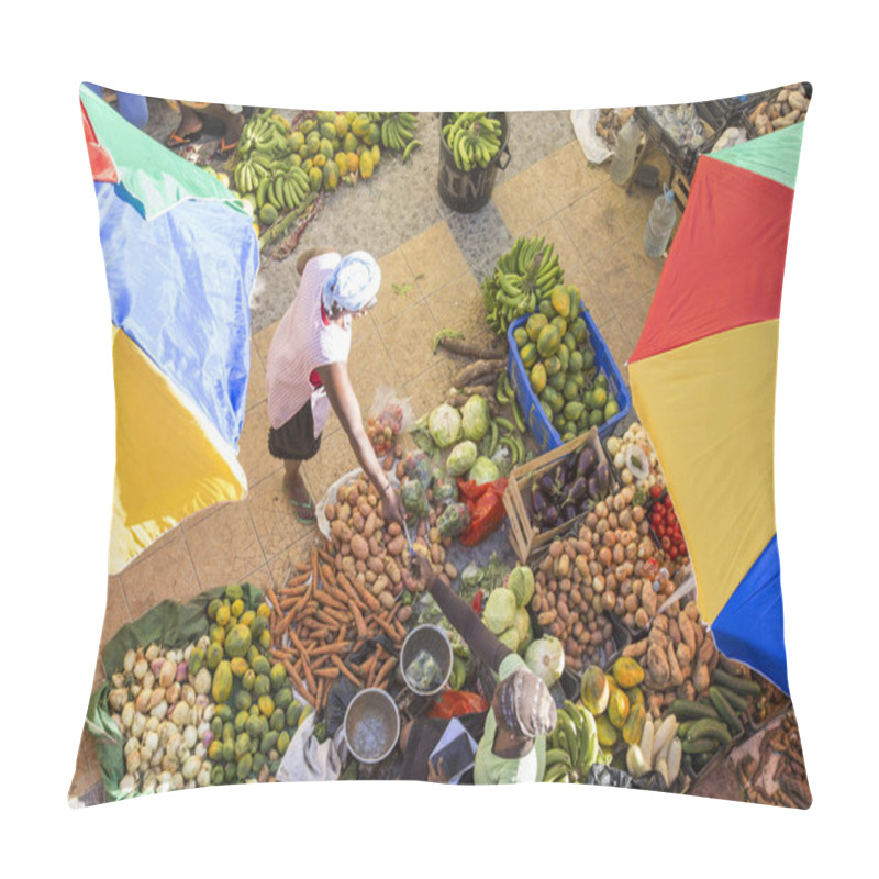 Personality  African Market, Assomada, Santiago Island, Cape Verde Pillow Covers