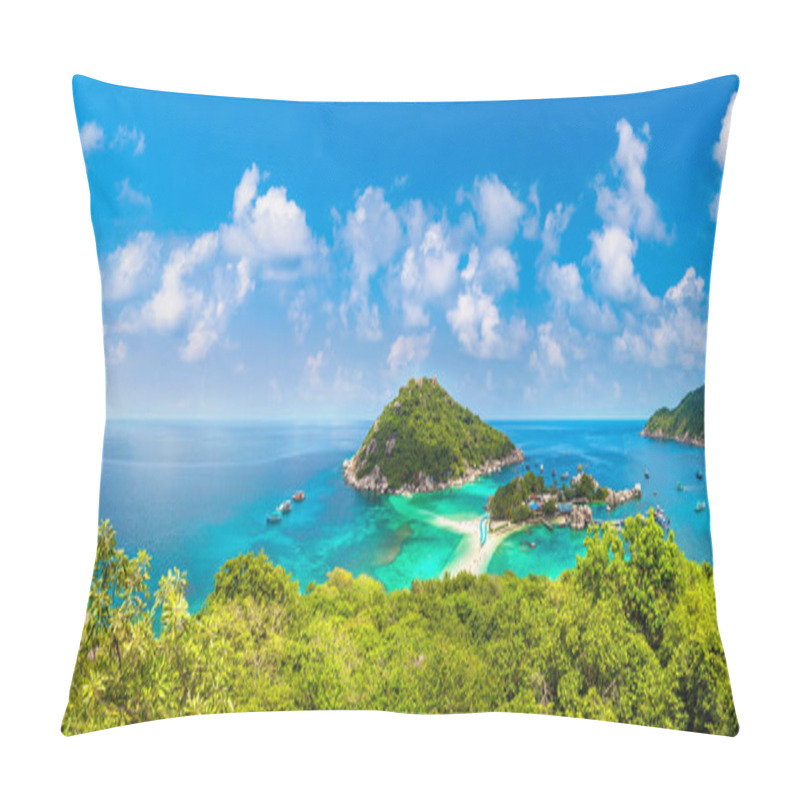 Personality  Panorama Of Nang Yuan Island, Koh Tao, Thailand In A Summer Day Pillow Covers