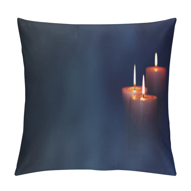 Personality  Candle Lights In Blue Darkness For Contemplative Moments Pillow Covers