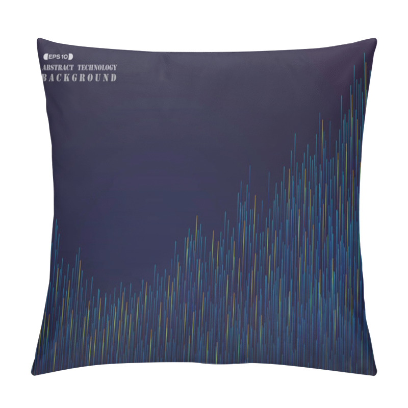 Personality  Step Of Futuristic Abstraction In Gradient Blue And Orange Line Pattern Background, Vector Eps10 Pillow Covers