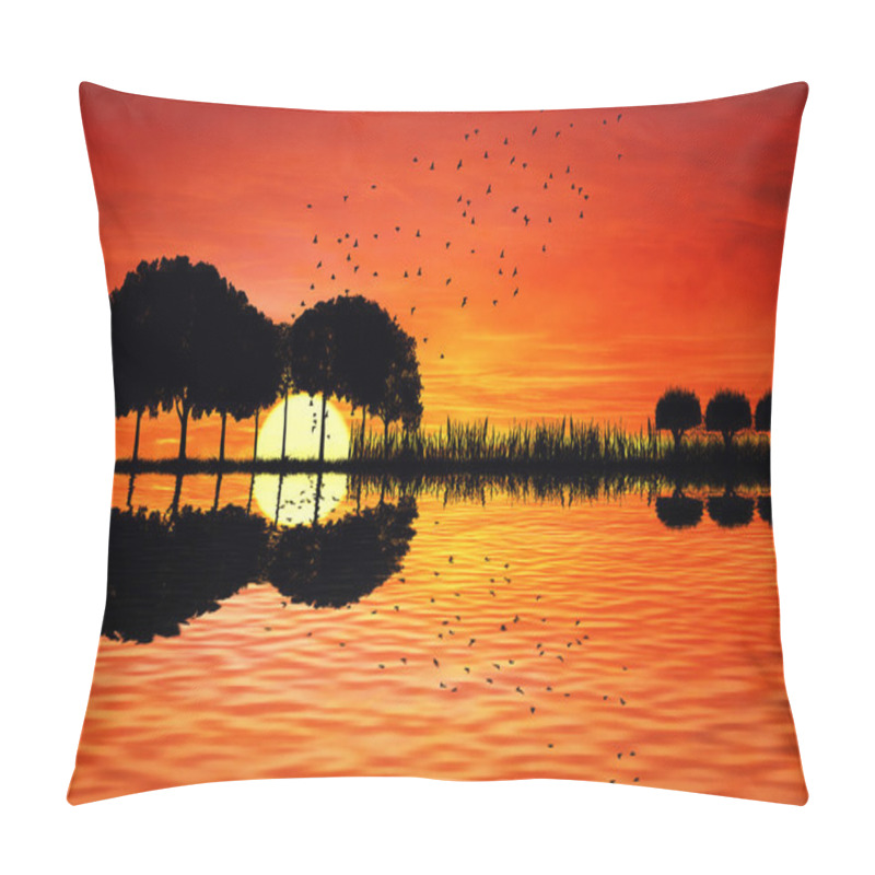 Personality  Guitar Island Sunset Pillow Covers