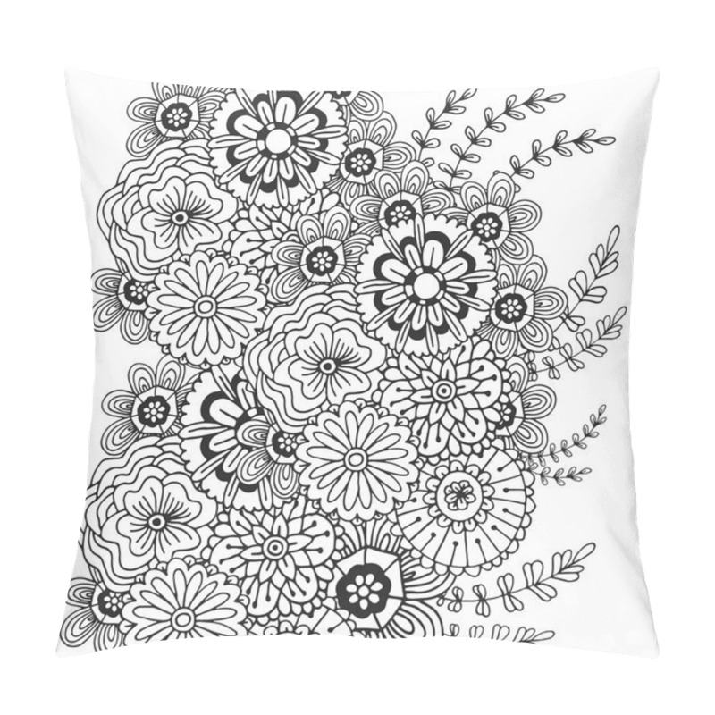 Personality  Vector Pattern With Doodle Ornament Of Flowers.  Pillow Covers