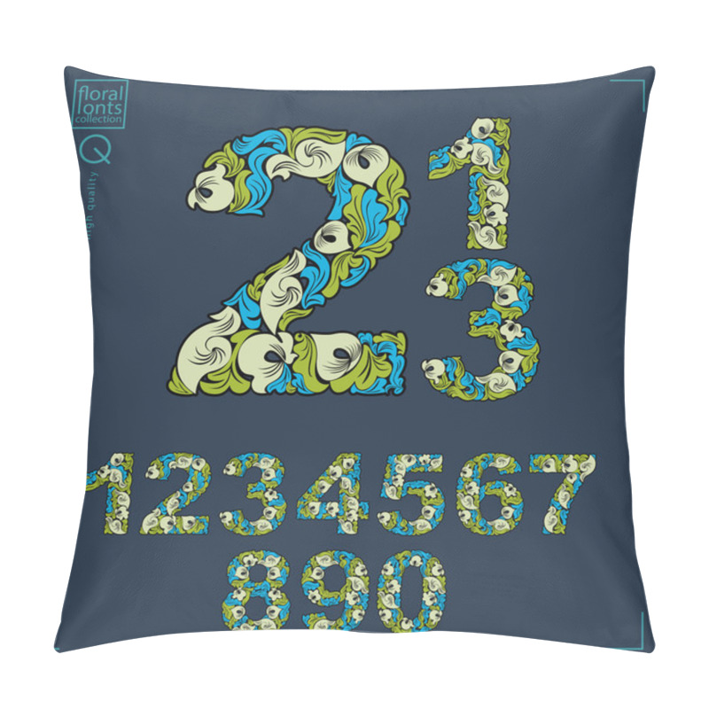 Personality  Floral Numbers With Abstract Pattern Pillow Covers