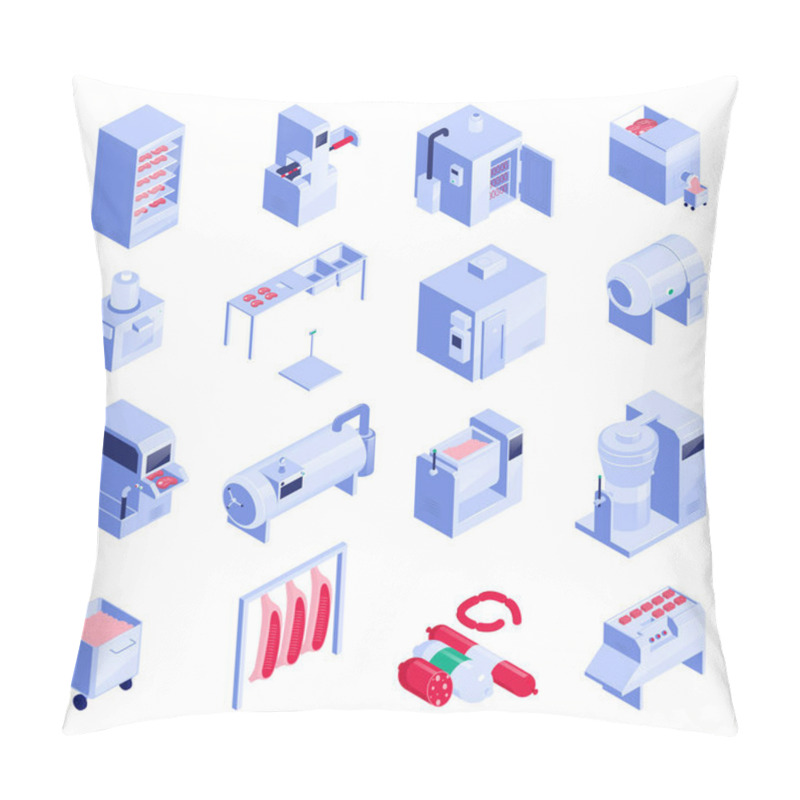 Personality  Meat Processing Isometric Set Pillow Covers