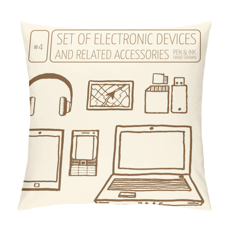 Personality  Set Of Electronic Devices Pillow Covers