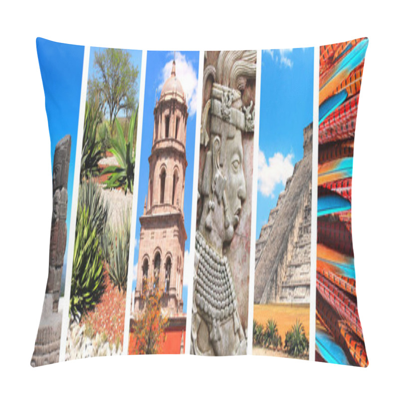 Personality  Set Of Banners With Landmarks Of Mexico Pillow Covers