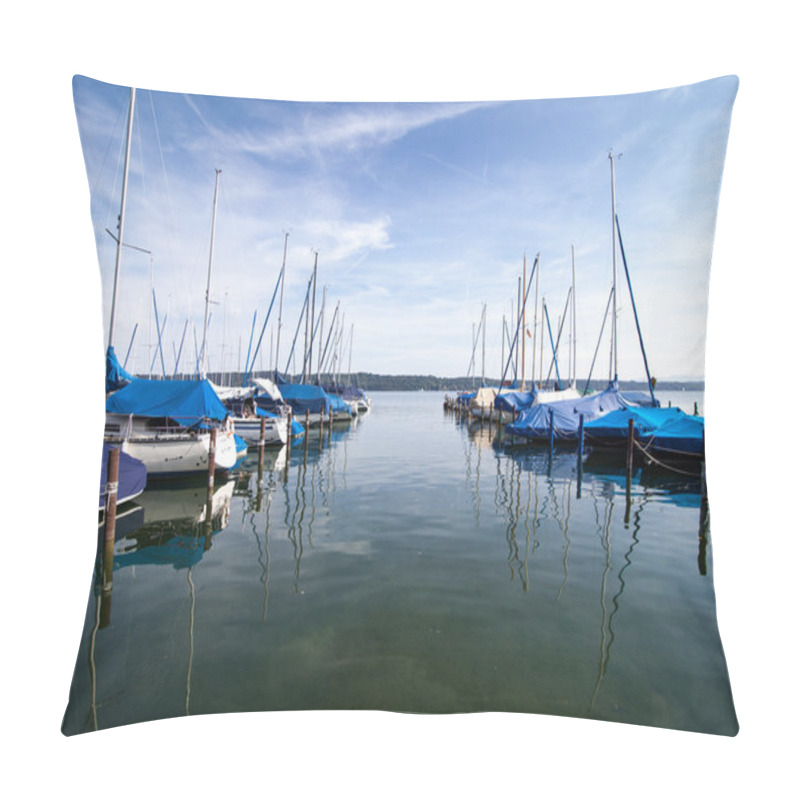 Personality  Luxury Boats And Yachts Docked At Pier Pillow Covers