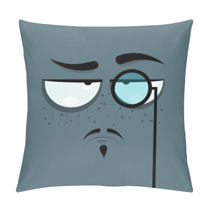 Personality  Cartoon Face With Haughty Expression Pillow Covers