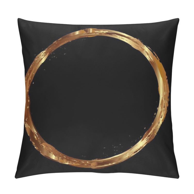 Personality  Round Gold Vector Frame.Trendy Abstract Template  Pillow Covers