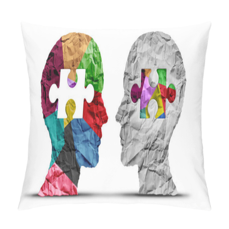 Personality  Understanding Diversity And Cultural Training Or Identity And Minority Rights Education For Learning Of Diverse Culture And Ethnic Cultures Or Descrimination Awareness In A 3D Illustration Style. Pillow Covers