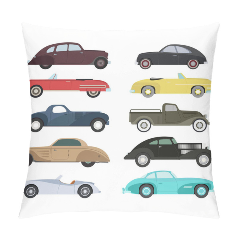 Personality  Retro Car Vector Illustration. Pillow Covers