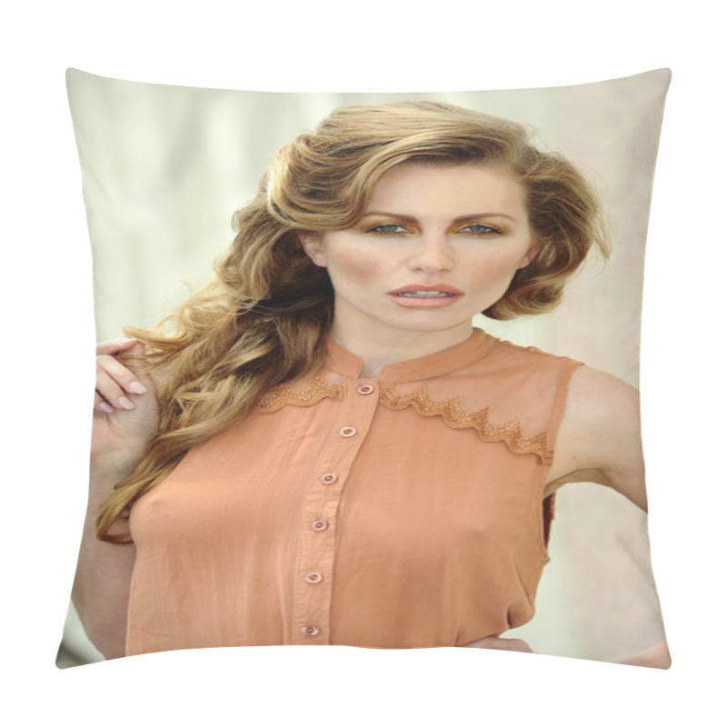 Personality  Portrait Of Young Beautiful Stylish Girl Pillow Covers