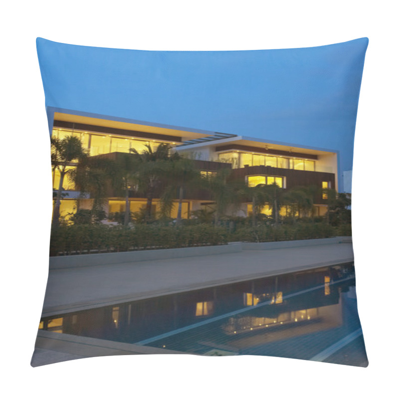 Personality  View Of Nice Modern Villa In Tropic Environment Pillow Covers