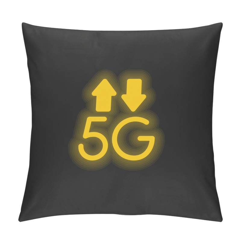 Personality  5g Yellow Glowing Neon Icon Pillow Covers