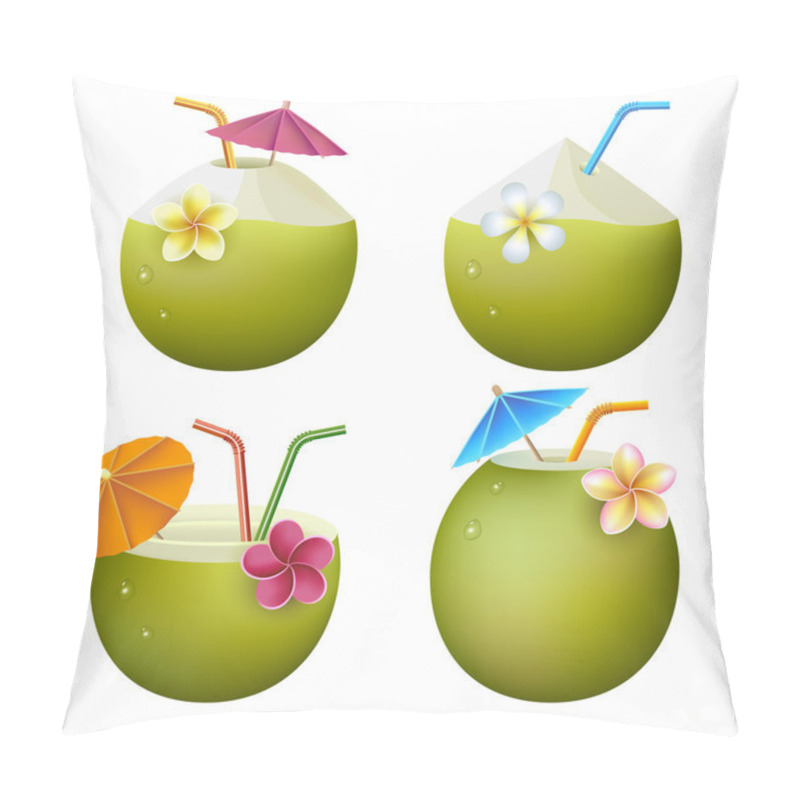 Personality  Exotic Coconut Cocktails Pillow Covers