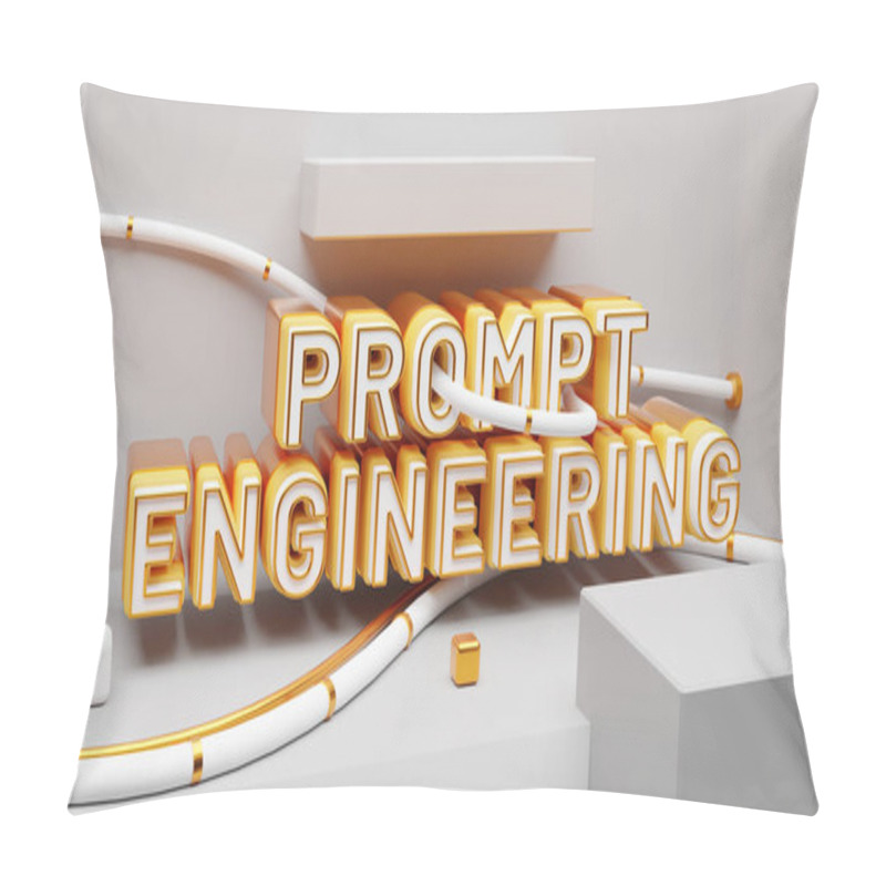 Personality  Prompt Engineering Banner. Futuristic Concept For New Career Path. 3d Illustration. Pillow Covers