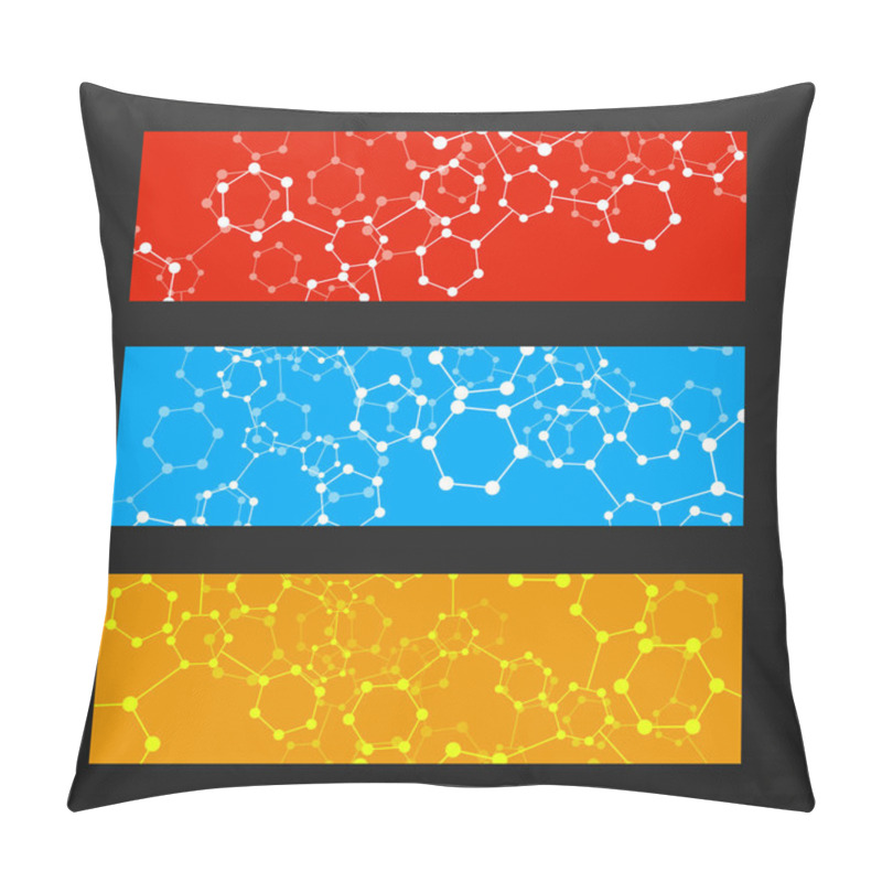 Personality  Banner With Hexagonal Molecular Structure Of DNA. Geometric Abstract Background Pillow Covers