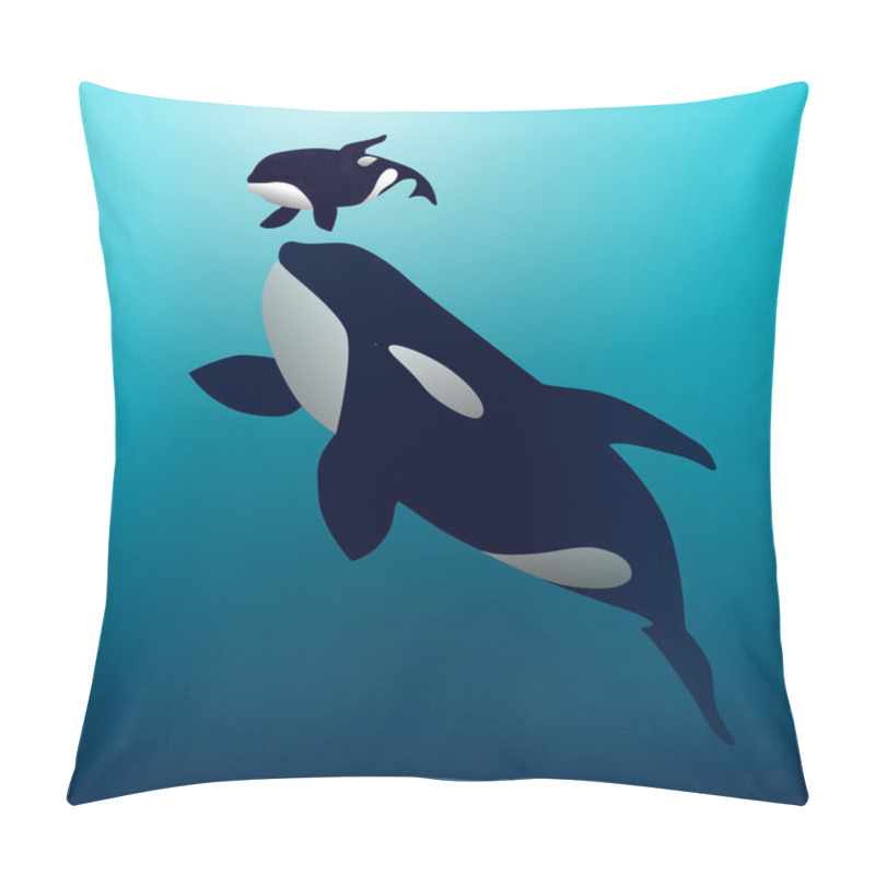 Personality  Vector Illustration Of A Orca Whale Pillow Covers