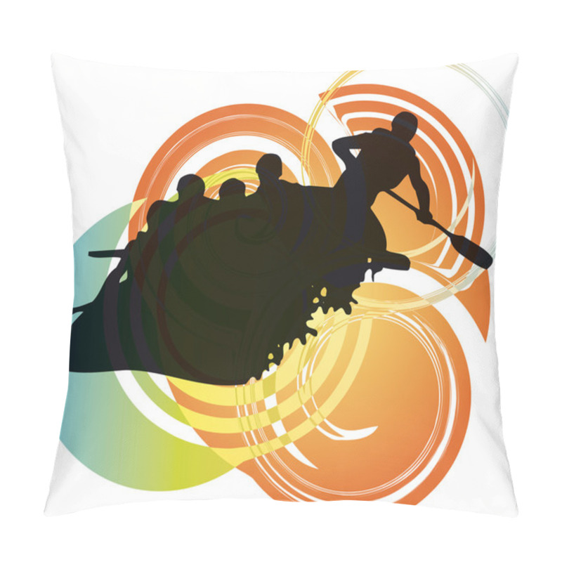 Personality  Rafting On The Rapids, Vector Illustration Pillow Covers