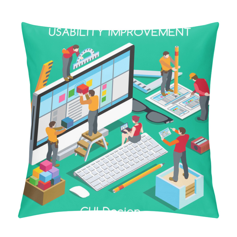 Personality  GUI Design People Isometric Pillow Covers