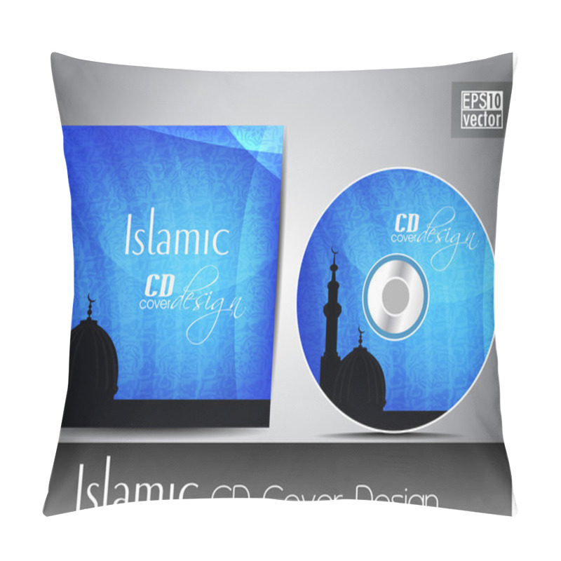 Personality  Islamic CD Cover Design With Mosque Or Masjid Silhouette In Yell Pillow Covers