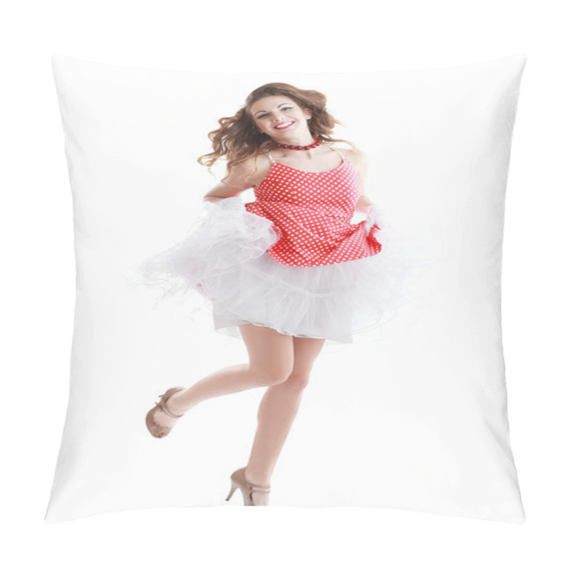 Personality  Woman In Polka Dot Dress Pillow Covers