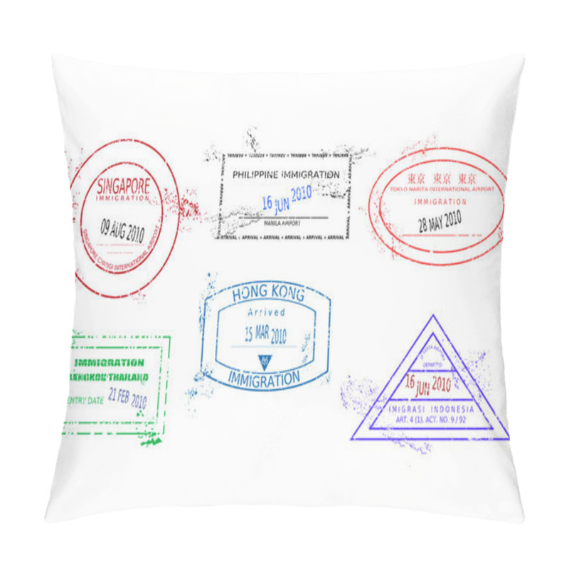 Personality  Travel Stamps Pillow Covers